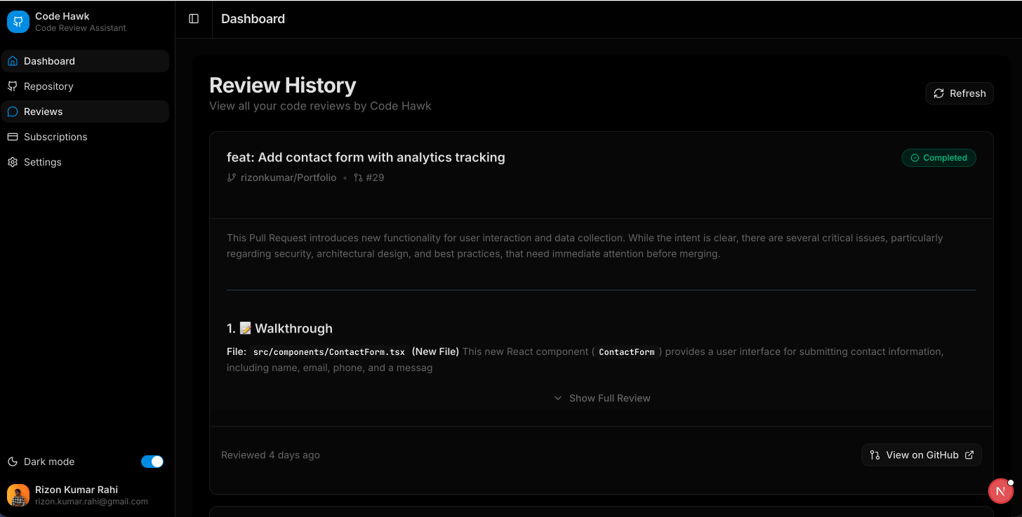 Code Hawk — AI Code Review screenshot 11