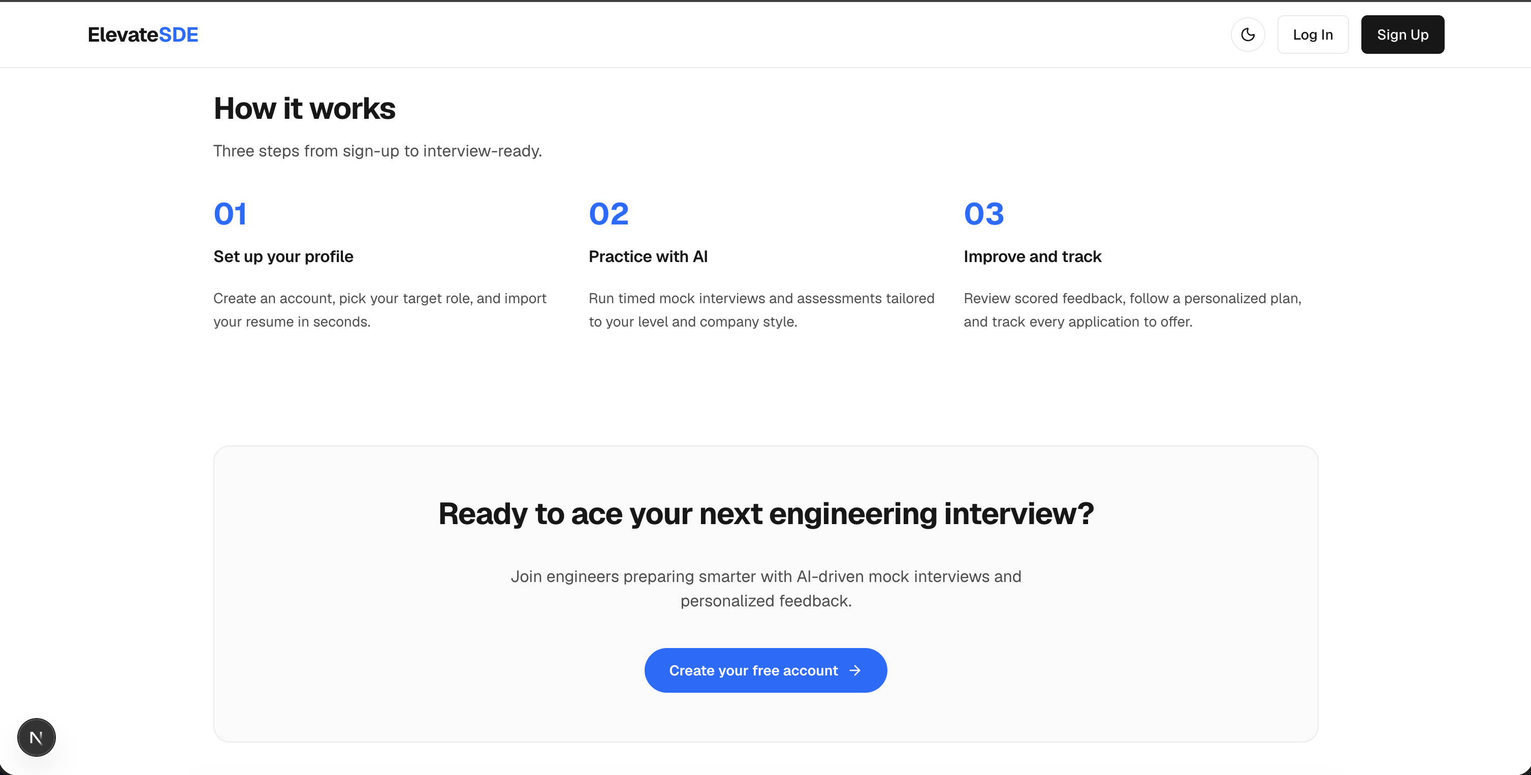 ElevateSDE — Enterprise AI Interview Prep Platform (SaaS) screenshot 3