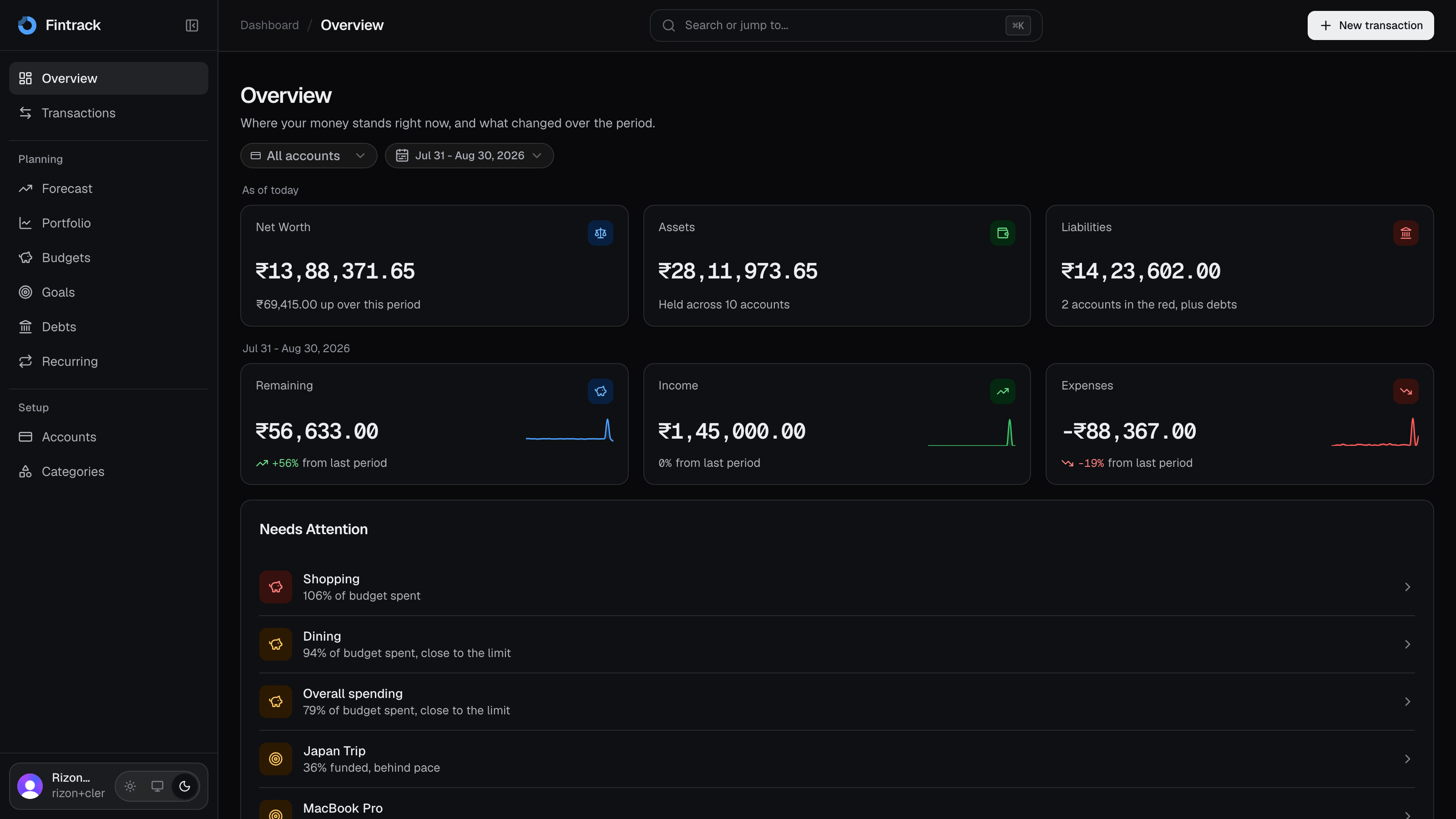 Fintrack: Personal Finance Workspace preview