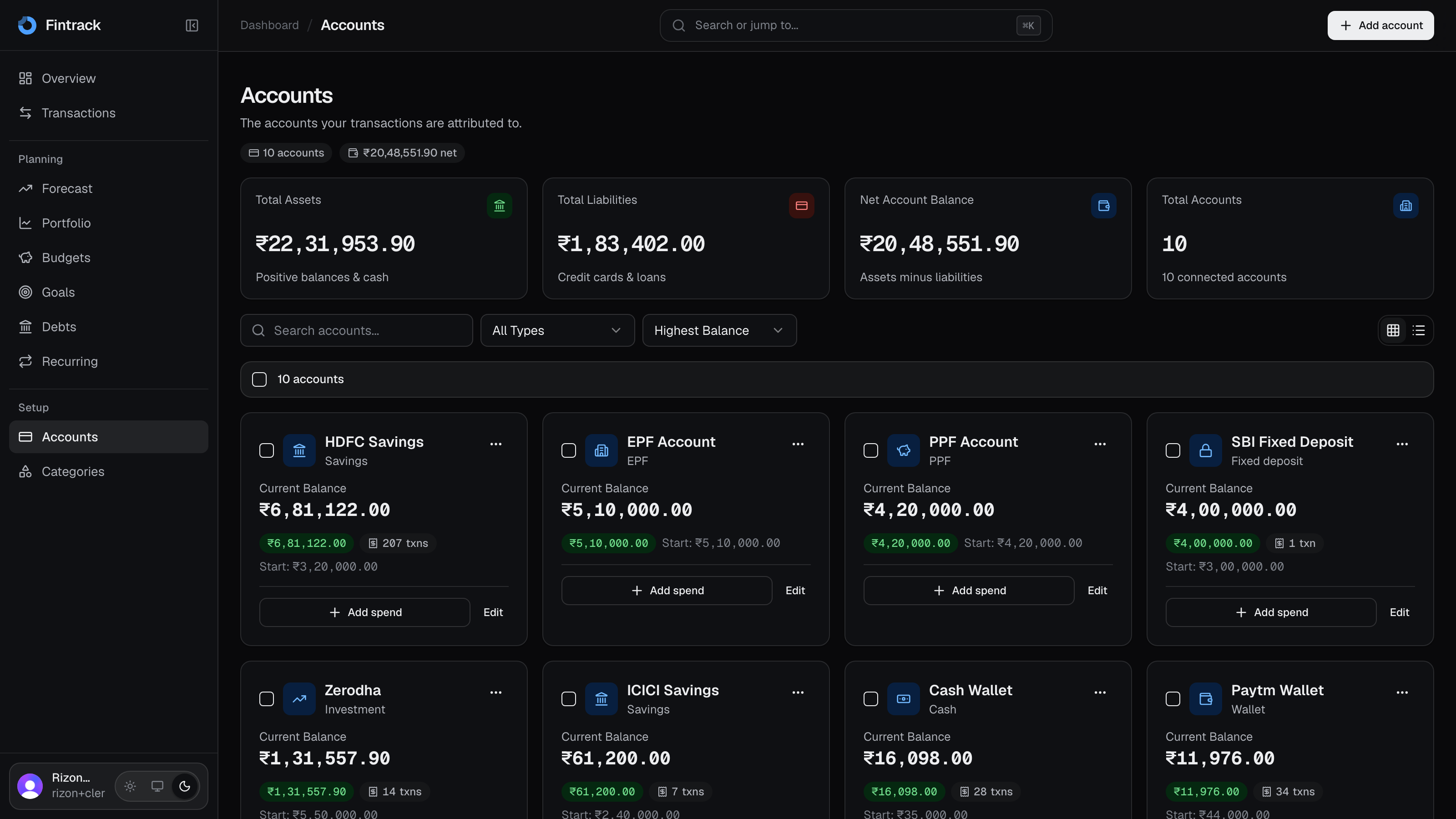 Fintrack: Personal Finance Workspace screenshot 17