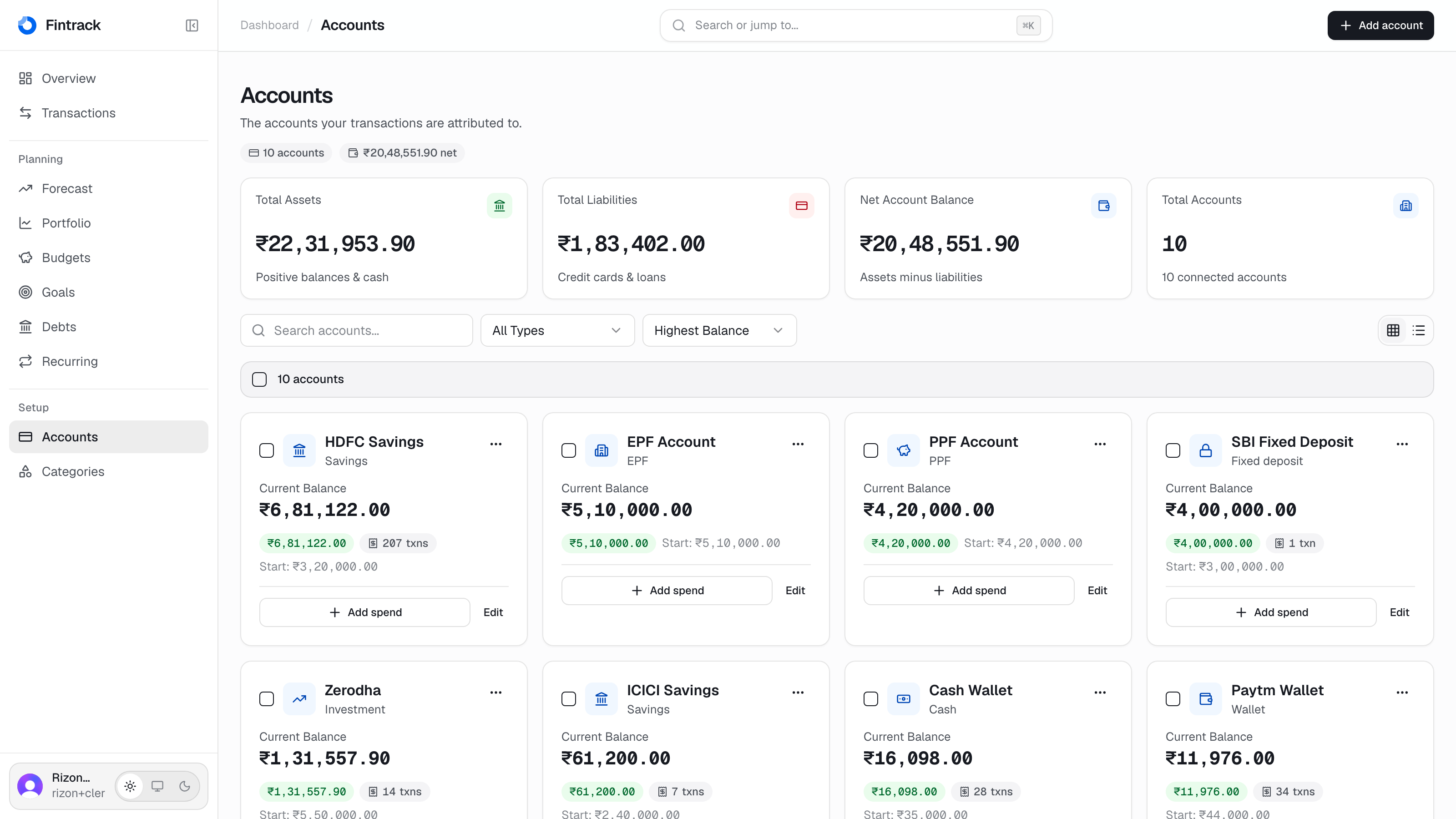 Fintrack: Personal Finance Workspace screenshot 18