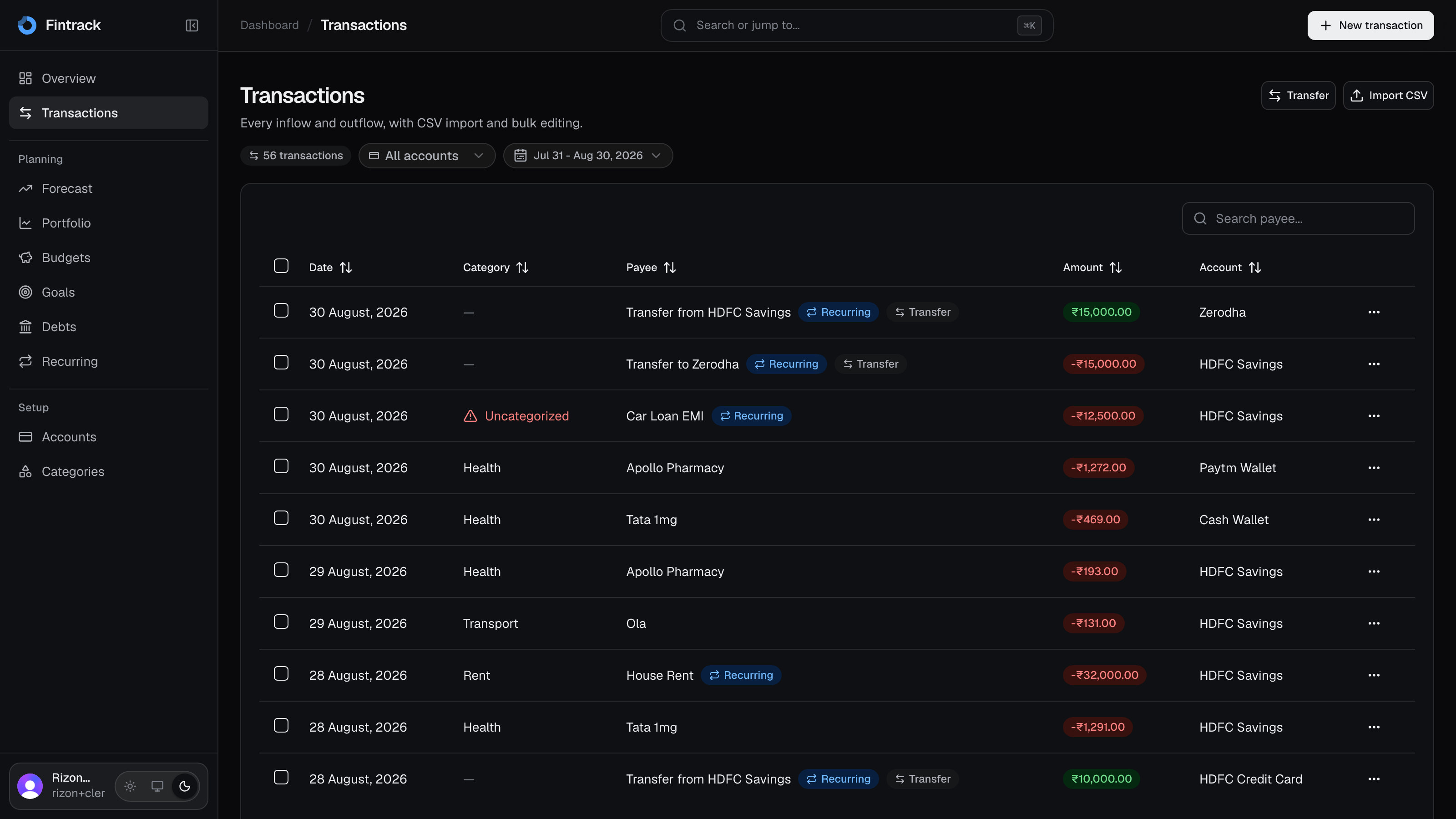 Fintrack: Personal Finance Workspace screenshot 3