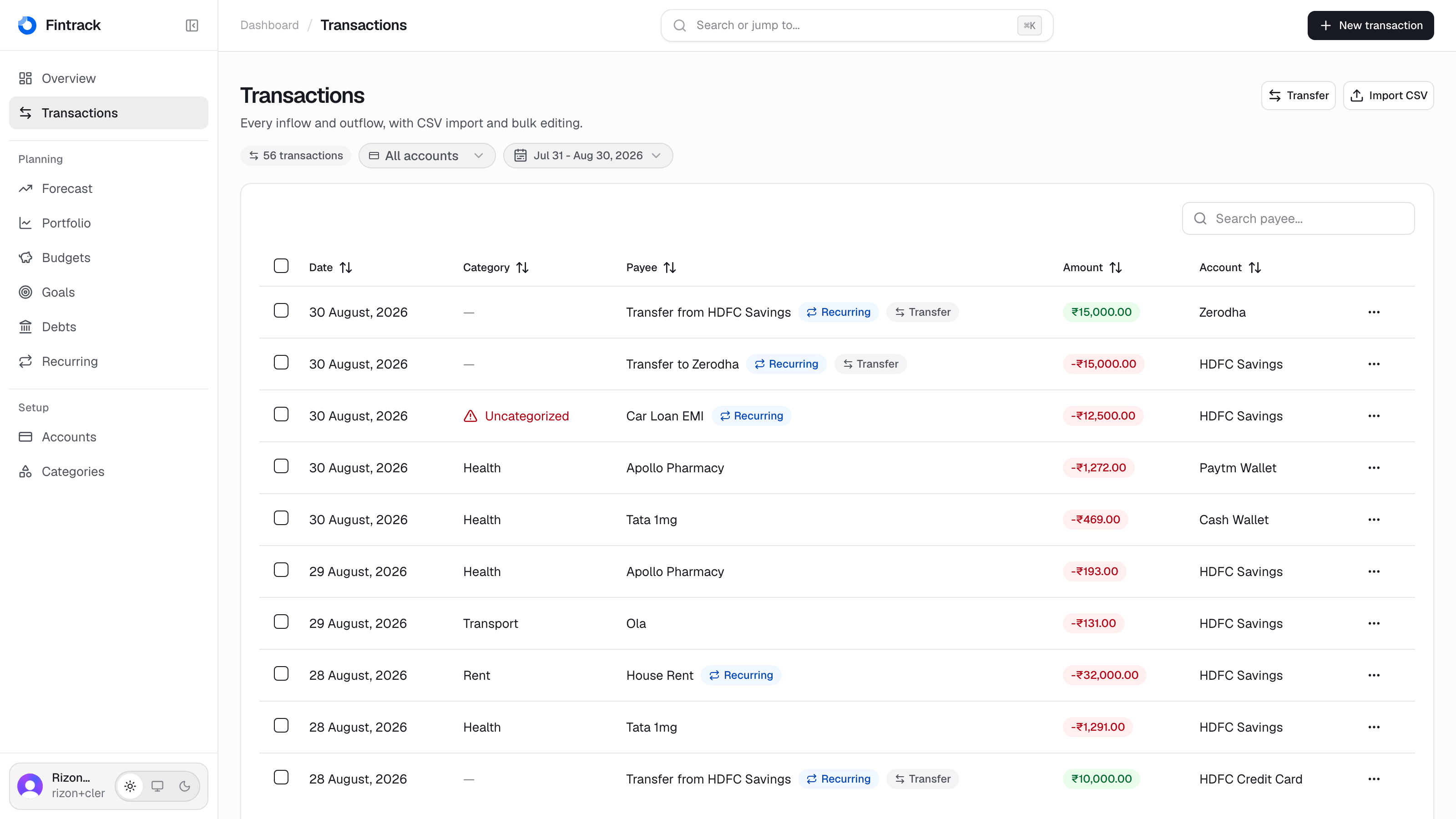 Fintrack: Personal Finance Workspace screenshot 4